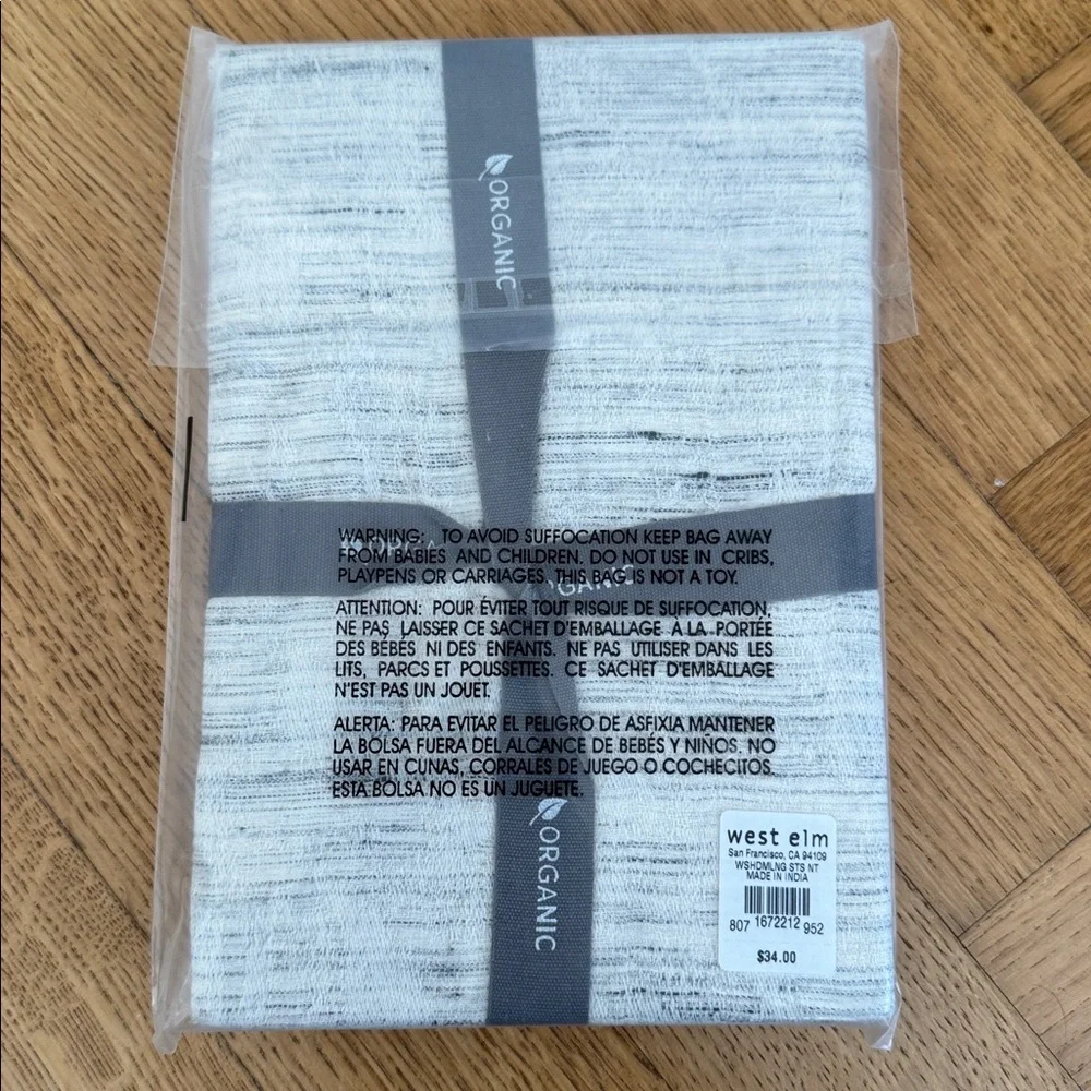 NWT West Elm Organic Gray Heathered Melange Cotton Pillow Sham